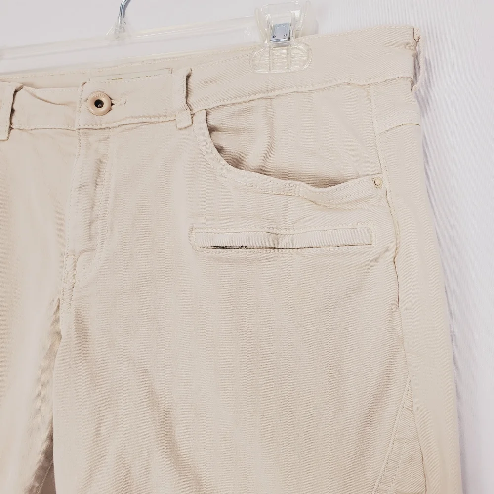 Zara Kahki Moto Pants Size 12 - Picture 3 of 16